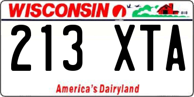 WI license plate 213XTA
