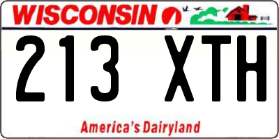 WI license plate 213XTH