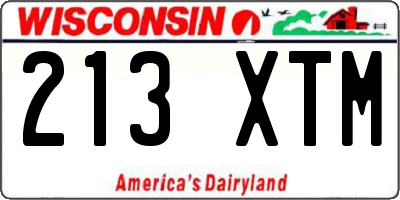 WI license plate 213XTM