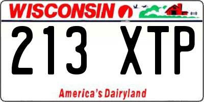 WI license plate 213XTP