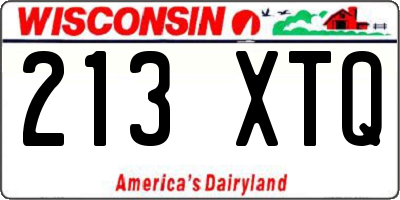 WI license plate 213XTQ