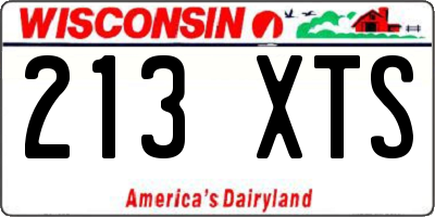 WI license plate 213XTS