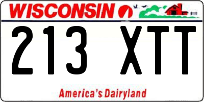 WI license plate 213XTT