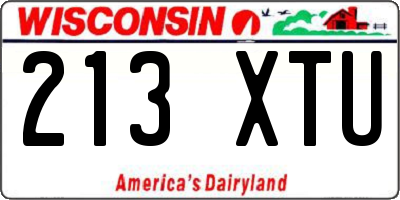 WI license plate 213XTU