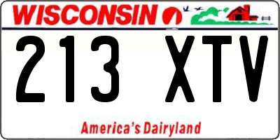 WI license plate 213XTV