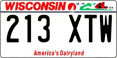 WI license plate 213XTW