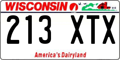 WI license plate 213XTX