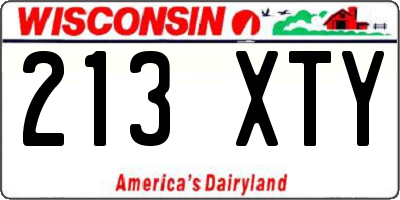 WI license plate 213XTY