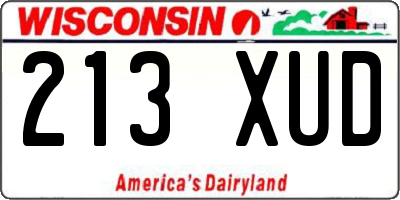 WI license plate 213XUD