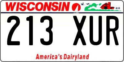WI license plate 213XUR