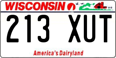 WI license plate 213XUT
