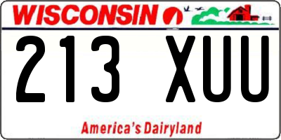 WI license plate 213XUU