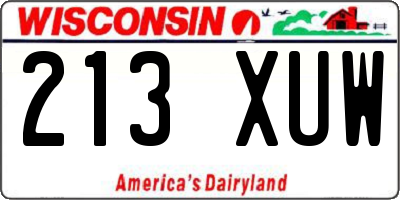 WI license plate 213XUW