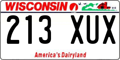 WI license plate 213XUX