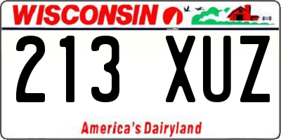 WI license plate 213XUZ