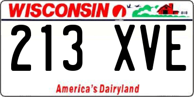 WI license plate 213XVE