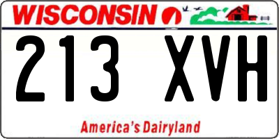 WI license plate 213XVH
