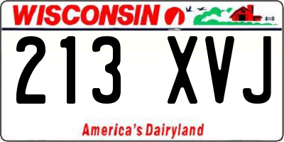 WI license plate 213XVJ