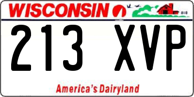 WI license plate 213XVP