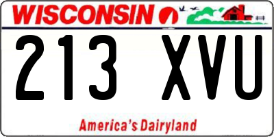 WI license plate 213XVU