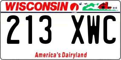 WI license plate 213XWC