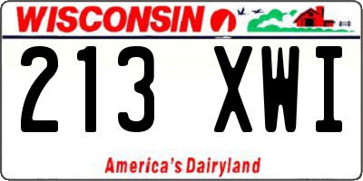 WI license plate 213XWI
