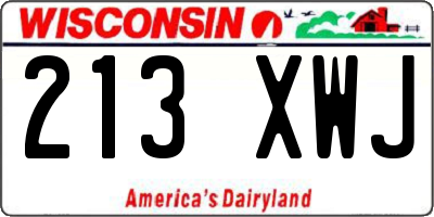 WI license plate 213XWJ