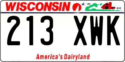 WI license plate 213XWK