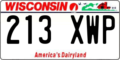 WI license plate 213XWP