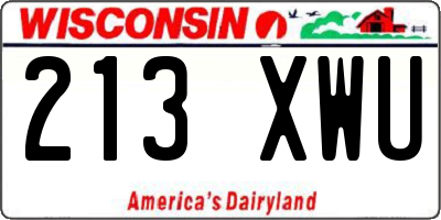 WI license plate 213XWU