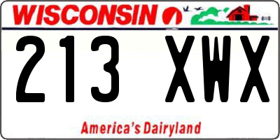 WI license plate 213XWX