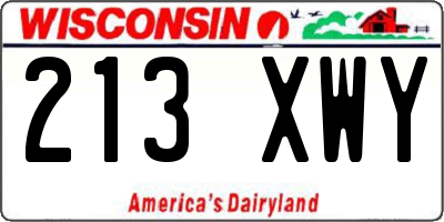 WI license plate 213XWY