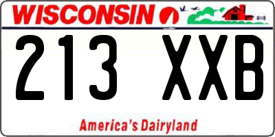 WI license plate 213XXB