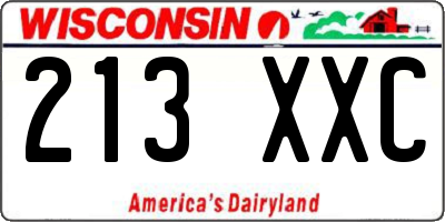 WI license plate 213XXC
