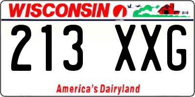 WI license plate 213XXG
