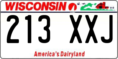 WI license plate 213XXJ