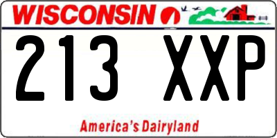 WI license plate 213XXP