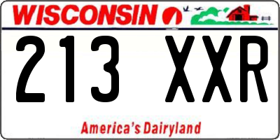 WI license plate 213XXR