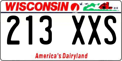 WI license plate 213XXS