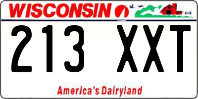 WI license plate 213XXT