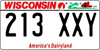 WI license plate 213XXY
