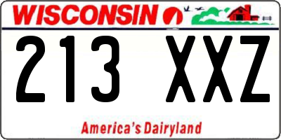 WI license plate 213XXZ