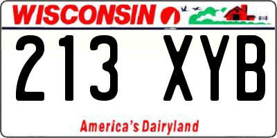 WI license plate 213XYB