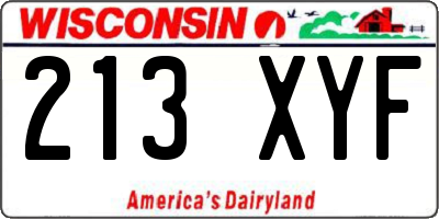 WI license plate 213XYF
