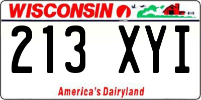 WI license plate 213XYI