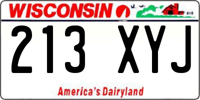 WI license plate 213XYJ