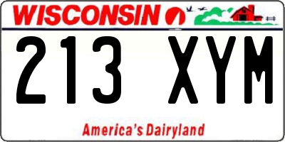 WI license plate 213XYM