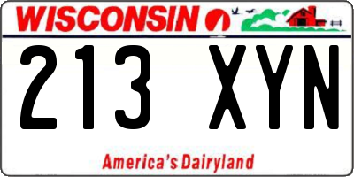 WI license plate 213XYN