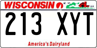 WI license plate 213XYT