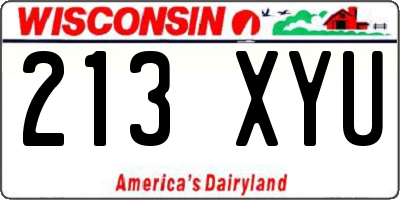 WI license plate 213XYU